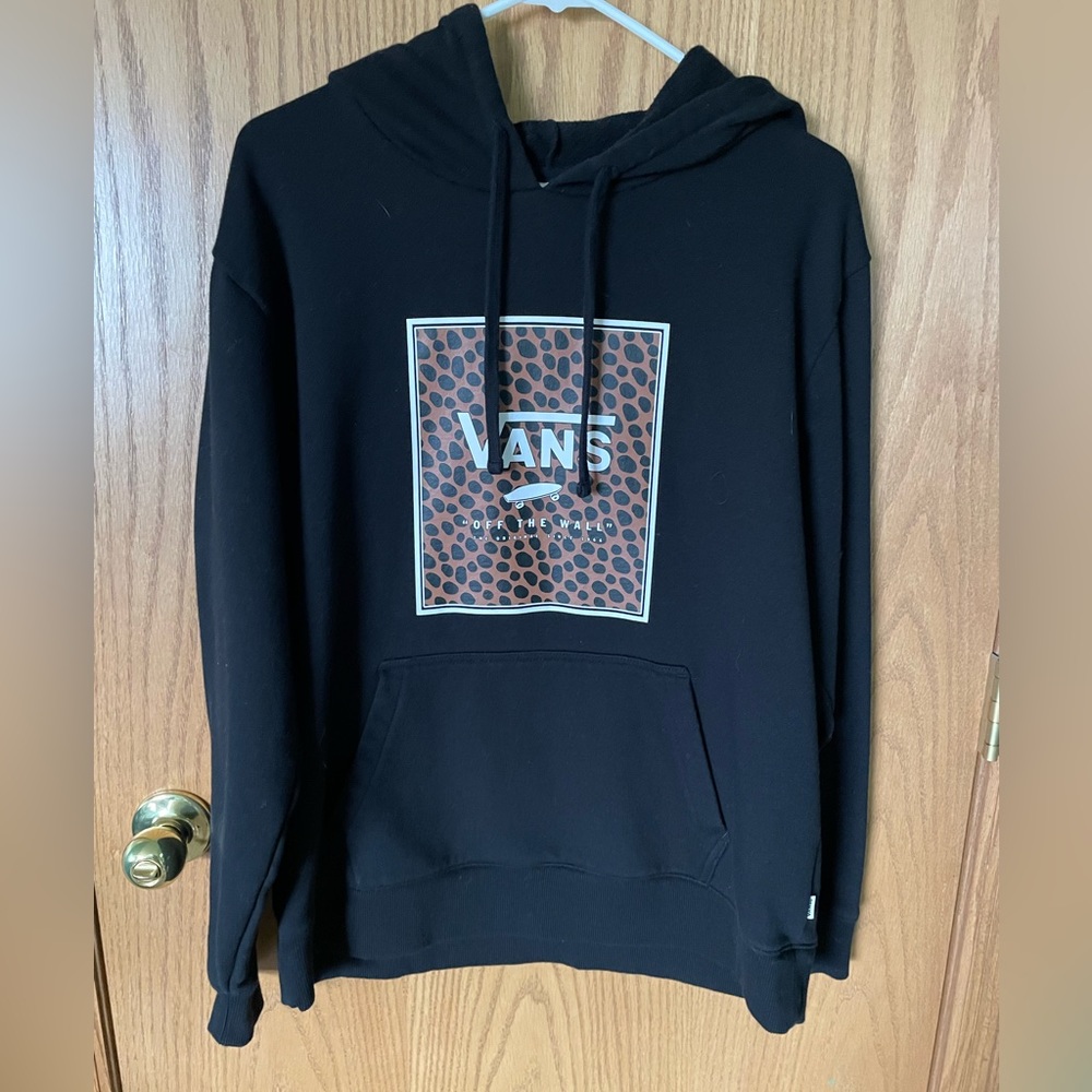 Juniors Vans Hoodie - Large - Black/Leopard
